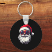 Cool Santa Claus Face Retro Sungles Christmas Men Schlüsselanhänger (Vorderseite)
