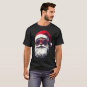 Cool Santa Claus Face Retro Sungles Christmas Men T-Shirt (Vorne ganz)