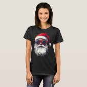 Cool Santa Claus Face Retro Sungles Christmas Men T-Shirt (Vorne ganz)