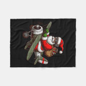Cool Santa Claus Flying Airplane Pajama Christmas Fleecedecke (Vorderseite (Horizontal))