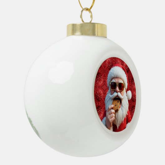 Cool Santa Claus Keramik Kugel-Ornament (Links)