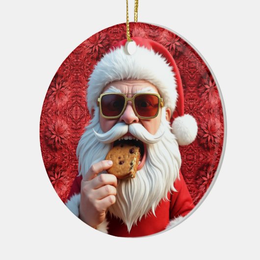 Cool Santa Claus Keramik Ornament (Links)