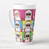 Cool Santa Claus Pop Art with Sunglasse Milchtasse (Linke Ecke)