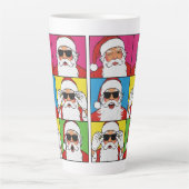 Cool Santa Claus Pop Art with Sunglasse Milchtasse (Vorderseite)