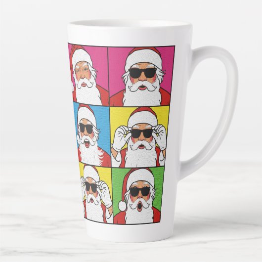 Cool Santa Claus Pop Art with Sunglasse Milchtasse (Rechts)