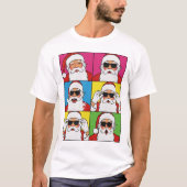 Cool Santa Claus Pop Art with Sunglasses - Retro C T-Shirt (Vorderseite)