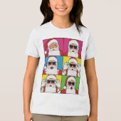Cool Santa Claus Pop Art with Sunglasses - Retro C Tri-Blend Shirt (Vorderseite)