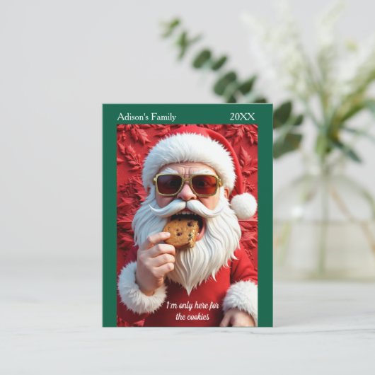Cool Santa Claus Postkarte (Stehend Vorderseite)