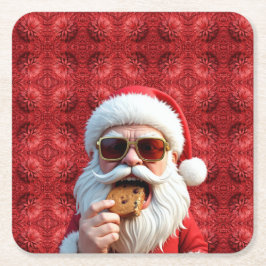 Cool Santa Claus Rechteckiger Pappuntersetzer