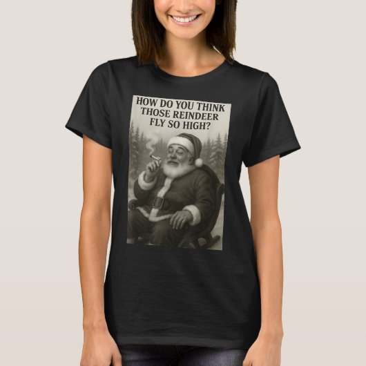 Cool Santa Claus Smoking Weed Christmas Quote T-Shirt (Vorderseite)