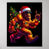 Cool Santa Hat Bigfoot Christmas Lights Festive Ho Poster (Vorne)