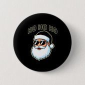 Cool Santa In Black Hat Sungles Graphic 2 Button (Vorderseite)