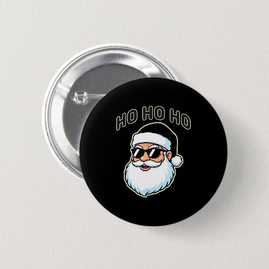Cool Santa In Black Hat Sungles Graphic 2 Button (Vorne & Hinten)