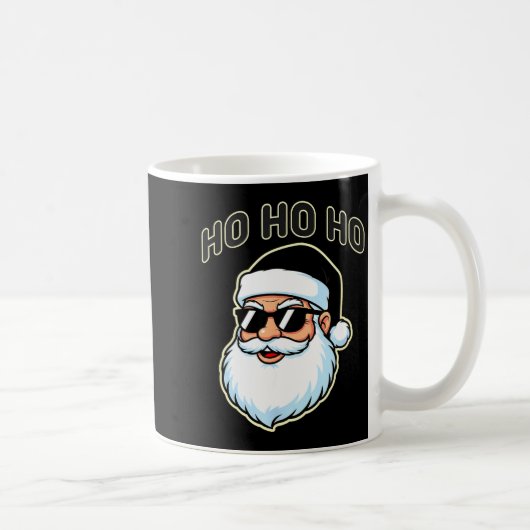 Cool Santa In Black Hat Sungles Graphic 2  Kaffeetasse (Rechts)
