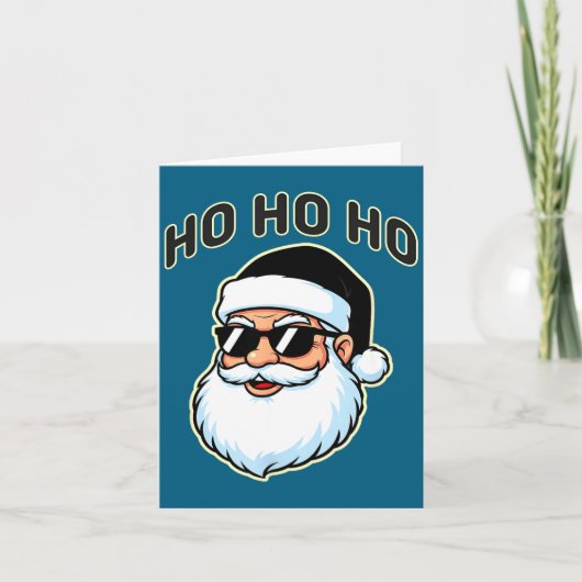 Cool Santa In Black Hat Sungles Graphic 2 Karte (Vorderseite)