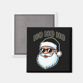 Cool Santa In Black Hat Sungles Graphic 2 Magnet (Vorderseite/Rückseite)
