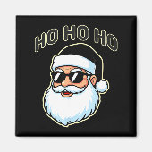 Cool Santa In Black Hat Sungles Graphic 2 Magnet (Vorne)