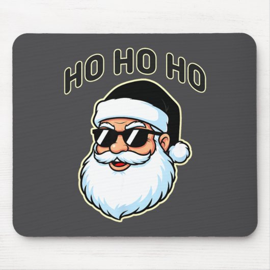 Cool Santa In Black Hat Sungles Graphic 2  Mousepad (Vorne)