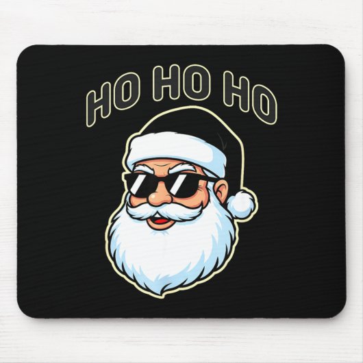 Cool Santa In Black Hat Sungles Graphic 2  Mousepad (Vorne)