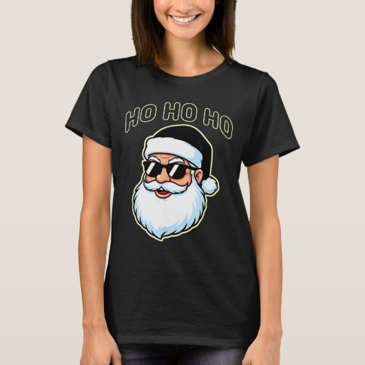 Cool Santa In Black Hat Sungles Graphic 2  T-Shirt (Vorderseite)