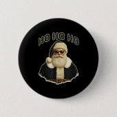 Cool Santa In Black Hat Sungles Graphic Button (Vorderseite)