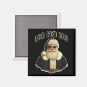 Cool Santa In Black Hat Sungles Graphic Magnet (Vorderseite/Rückseite)