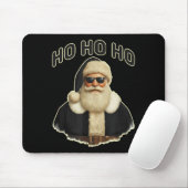 Cool Santa In Black Hat Sungles Graphic  Mousepad (Mit Mouse)