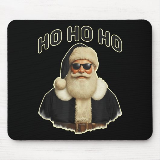 Cool Santa In Black Hat Sungles Graphic  Mousepad (Vorne)