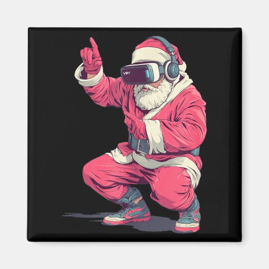 Cool Santa Moves With Vr Headset For Gaming Christ Magnet (Vorne)