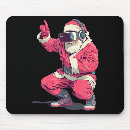 Cool Santa Moves With Vr Headset For Gaming Christ Mousepad (Vorne)