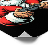 Cool Santa Playing Video Games Christmas Gamer Boy Poster (Ecke)