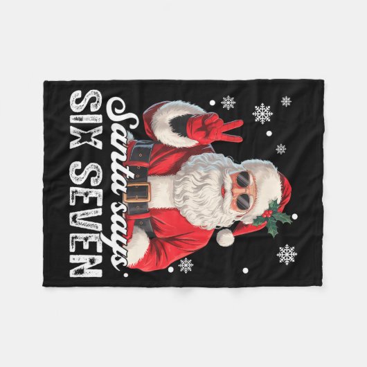 Cool Santa Says 67 Meme Funny Christmas Xmas Men W Fleecedecke (Vorderseite (Horizontal))