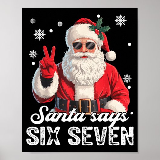 Cool Santa Says 67 Meme Funny Christmas Xmas Men W Poster (Vorne)