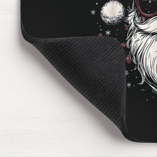 Cool Santa with Sunglasses Christmas Mousepad (Ecke)
