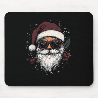 Cool Santa with Sunglasses Christmas Mousepad