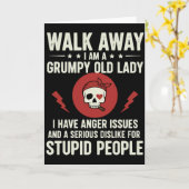 Cool Sarcastic Quote Walk Away I Am A Grumpy Old Karte (Gelbe Blume)