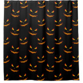 Cool scary Jack O'Lantern face Halloween pattern Duschvorhang (Vorderseite)