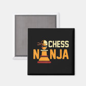 Cool Schach Ninja Schach Liebhaber Geschenk Magnet (Vorderseite/Rückseite)