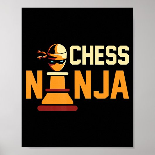 Cool Schach Ninja Schach Liebhaber Geschenk Poster (Vorne)