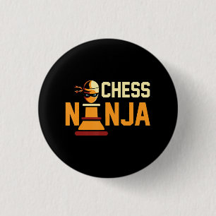 Cool Schach Ninja Schachliebhaber Geschenk Button