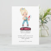 Cool, schläfst! Selfie Girl Birthday Party Einladung (Stehend Vorderseite)