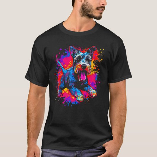 Cool Schnauzer Dog T-Shirt (Vorderseite)