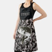 Cool Schwarz-Grau-Camouflage Bass Fishing Men's Schürze (InSitu)