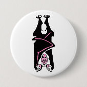 Cool Schwarz & Rosa BAT - Halloween - Goth - Natur Button (Vorderseite)