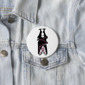 Cool Schwarz & Rosa BAT - Halloween - Goth - Natur Button (Beispiel)