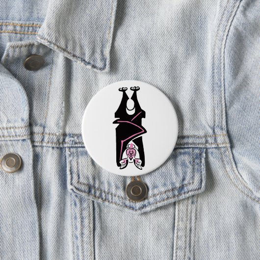 Cool Schwarz & Rosa BAT - Halloween - Goth - Natur Button (Beispiel)