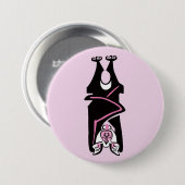 Cool Schwarz/Rosa BVT - Gefährdete Tiergrafik Button (Vorne & Hinten)