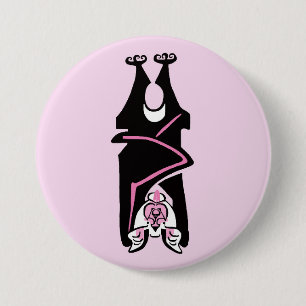 Cool Schwarz/Rosa BVT - Gefährdete Tiergrafik Button