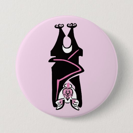 Cool Schwarz/Rosa BVT - Gefährdete Tiergrafik Button (Vorderseite)