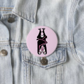 Cool Schwarz/Rosa BVT - Gefährdete Tiergrafik Button (Beispiel)